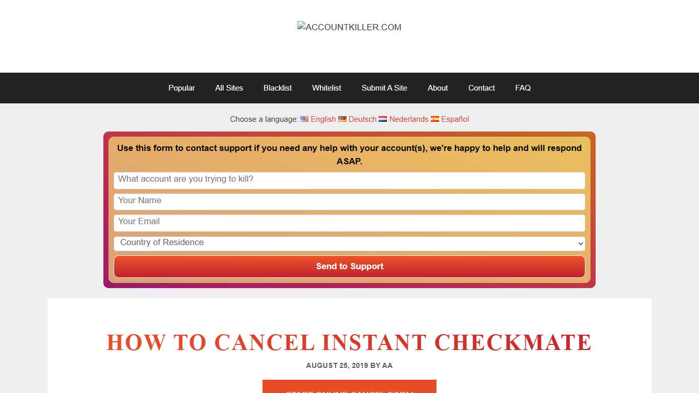 How to Cancel Instant Checkmate - ACCOUNTKILLER.COM